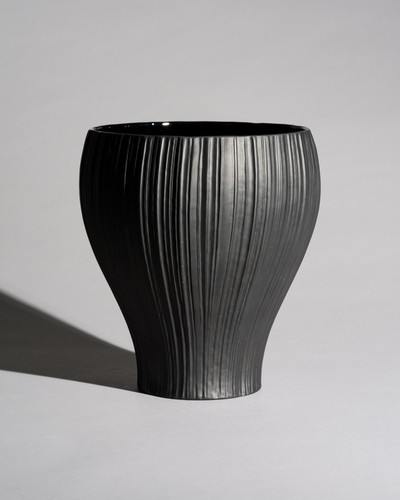 Rare plissé porcelaine noire - plissé,