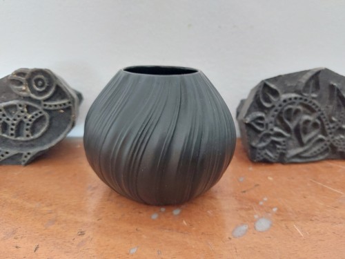 Rosenthal vase plissee schwarz - vase,